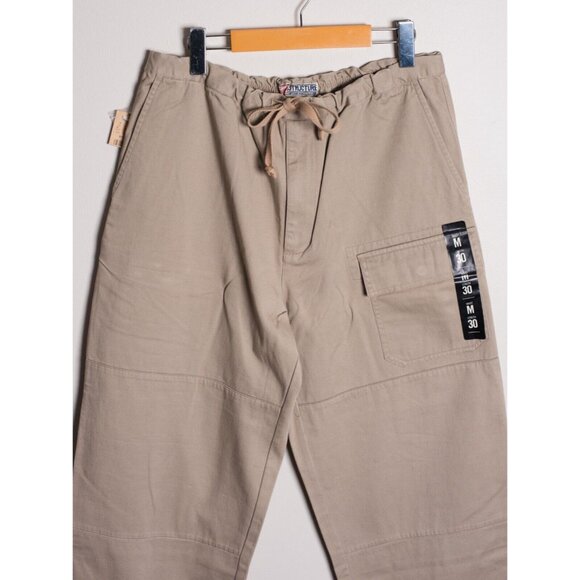 Deadstock Vintage Y2k Structure Mens Medium Wide Leg Cargo Pants Beige - Picture 3 of 8